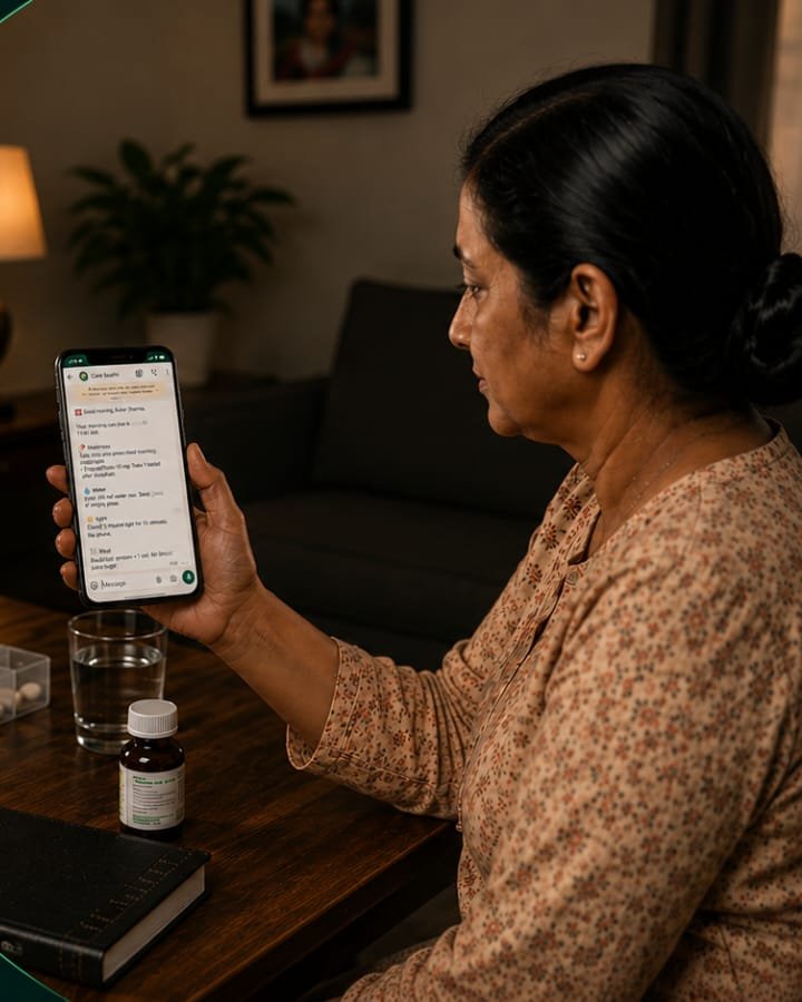Patient managing treatment instructions at home