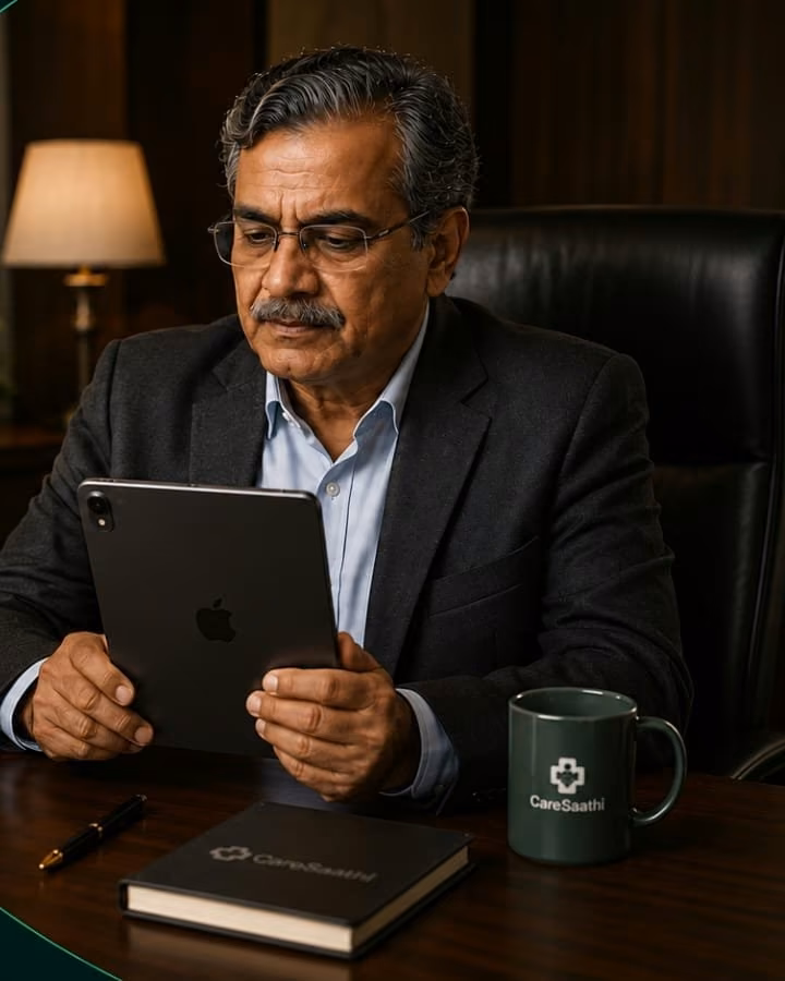 Doctor using digital information during patient review