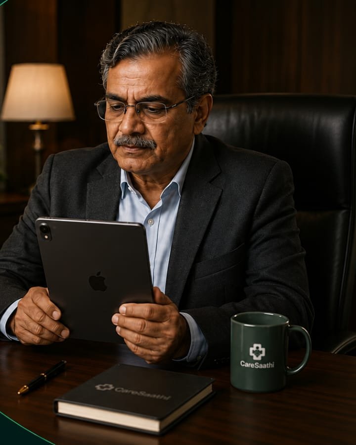 Doctor using digital information during patient review
